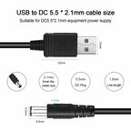 Cord USB to DC Jack Interchangeable Plugs DC Power Supply Adapter DC Connector