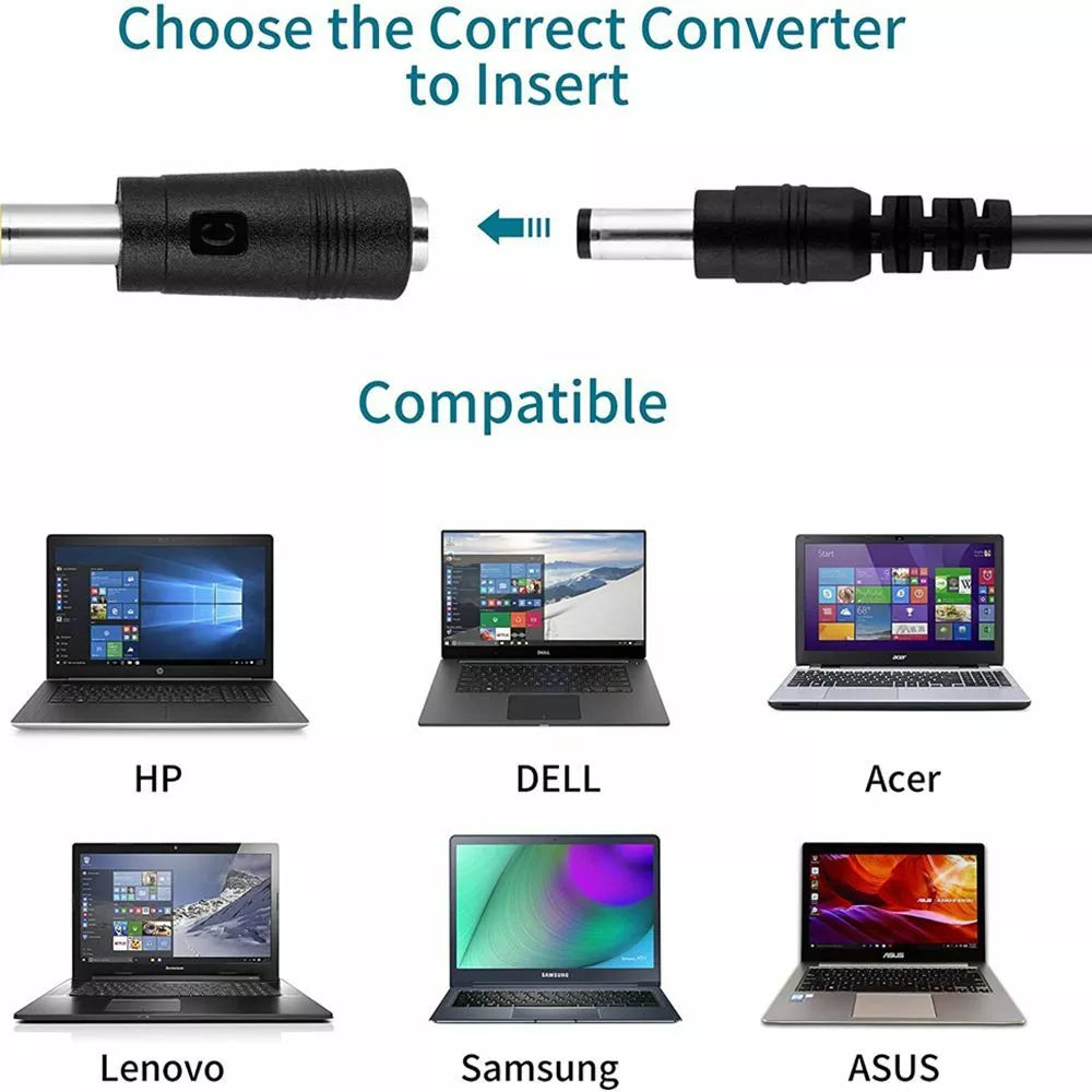 Cord USB to DC Jack Interchangeable Plugs DC Power Supply Adapter DC Connector