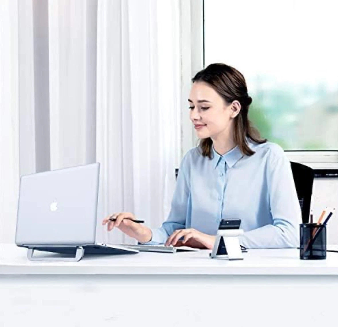 Laptop Stand for Desk Aluminum Adjustable Laptop Holder, Ergonomic Laptop