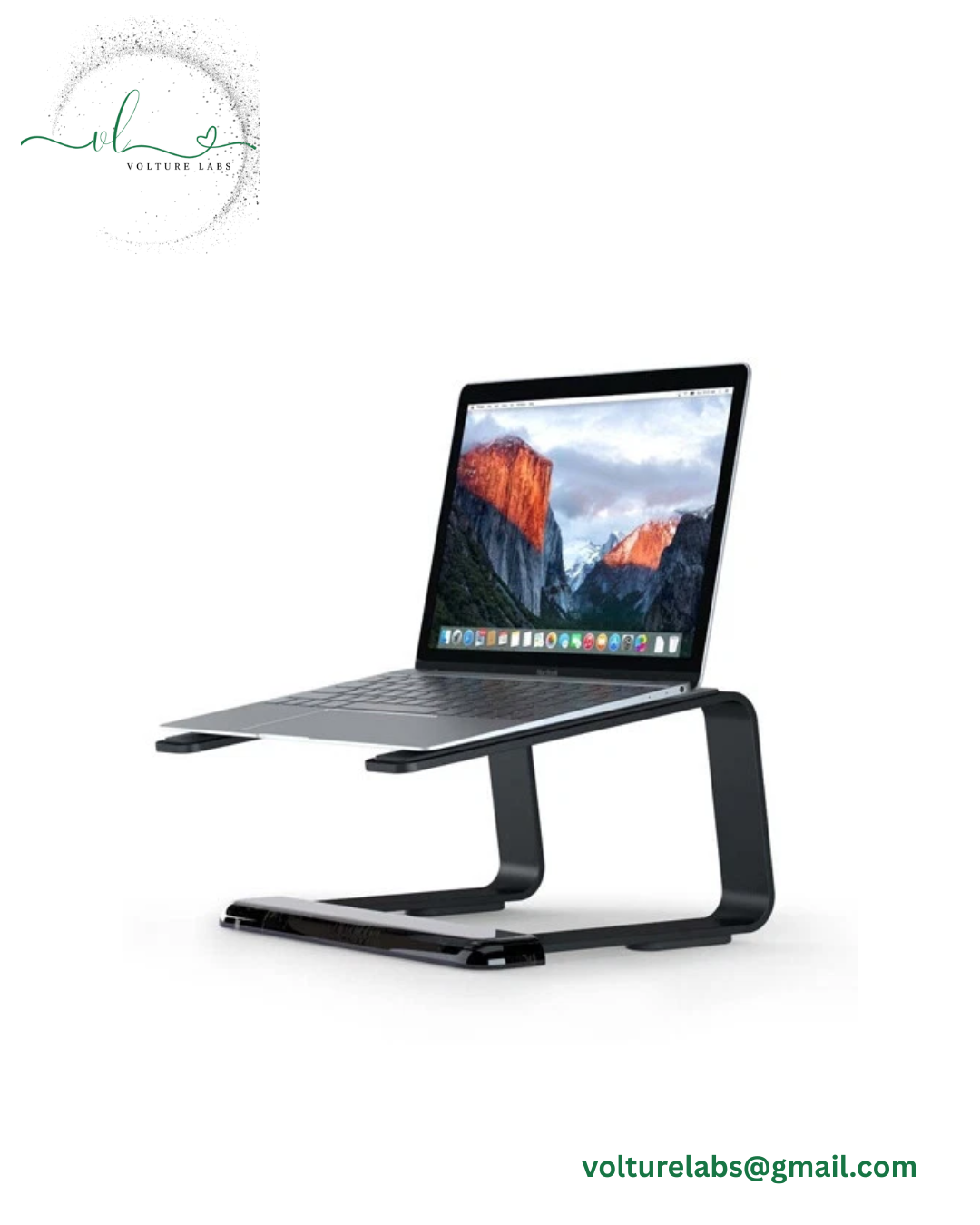 GRIFFIN ELEVATOR COMPUTER LAPTOP MACBOOK/MACBOOK AIR STAND - BLACK / CLEAR