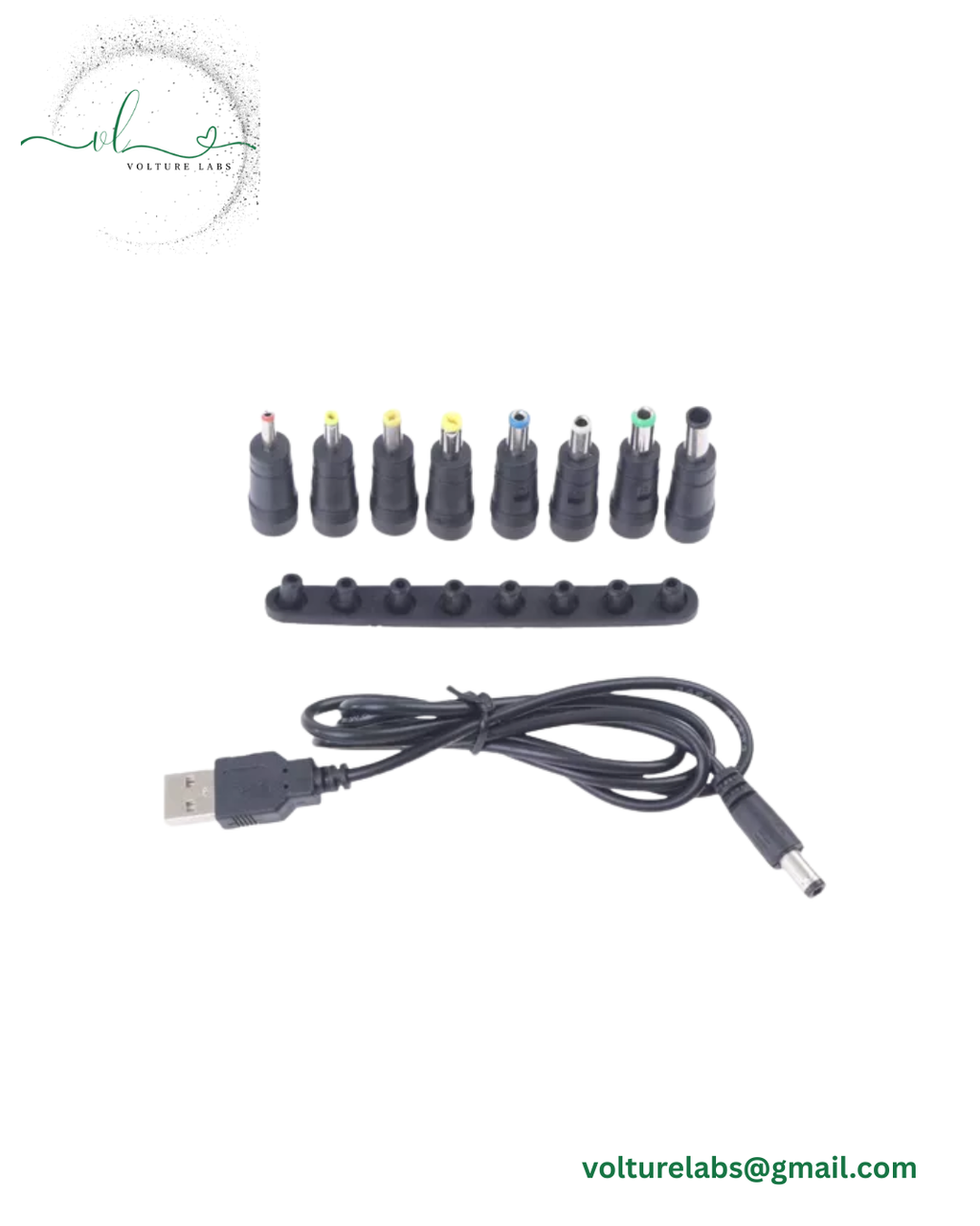 Cord USB to DC Jack Interchangeable Plugs DC Power Supply Adapter DC Connector