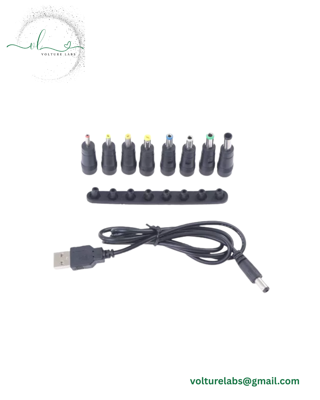 Cord USB to DC Jack Interchangeable Plugs DC Power Supply Adapter DC Connector